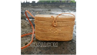 ladies handbag oval ata grass rattan handwoven made in bali